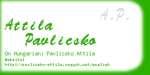 attila pavlicsko business card